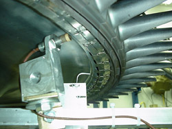 Photo of turbine being tested with Philtec sensor.