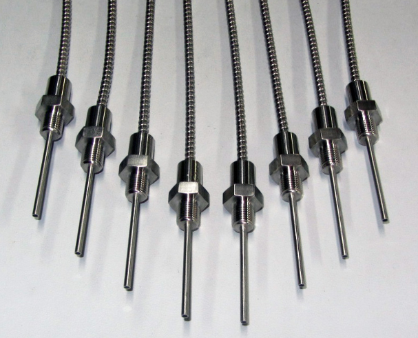 Photo of 8 probes for cryogenic turbopumps