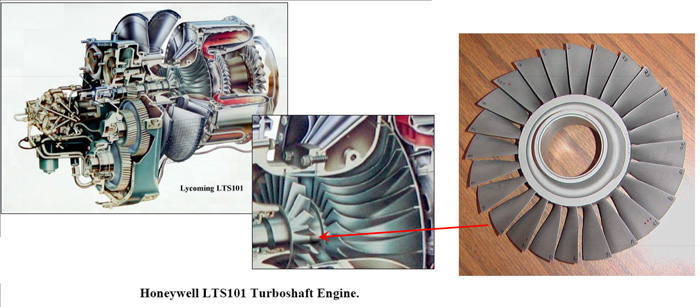 Illustration of Honeywell LTS101 Turboshaft Engine